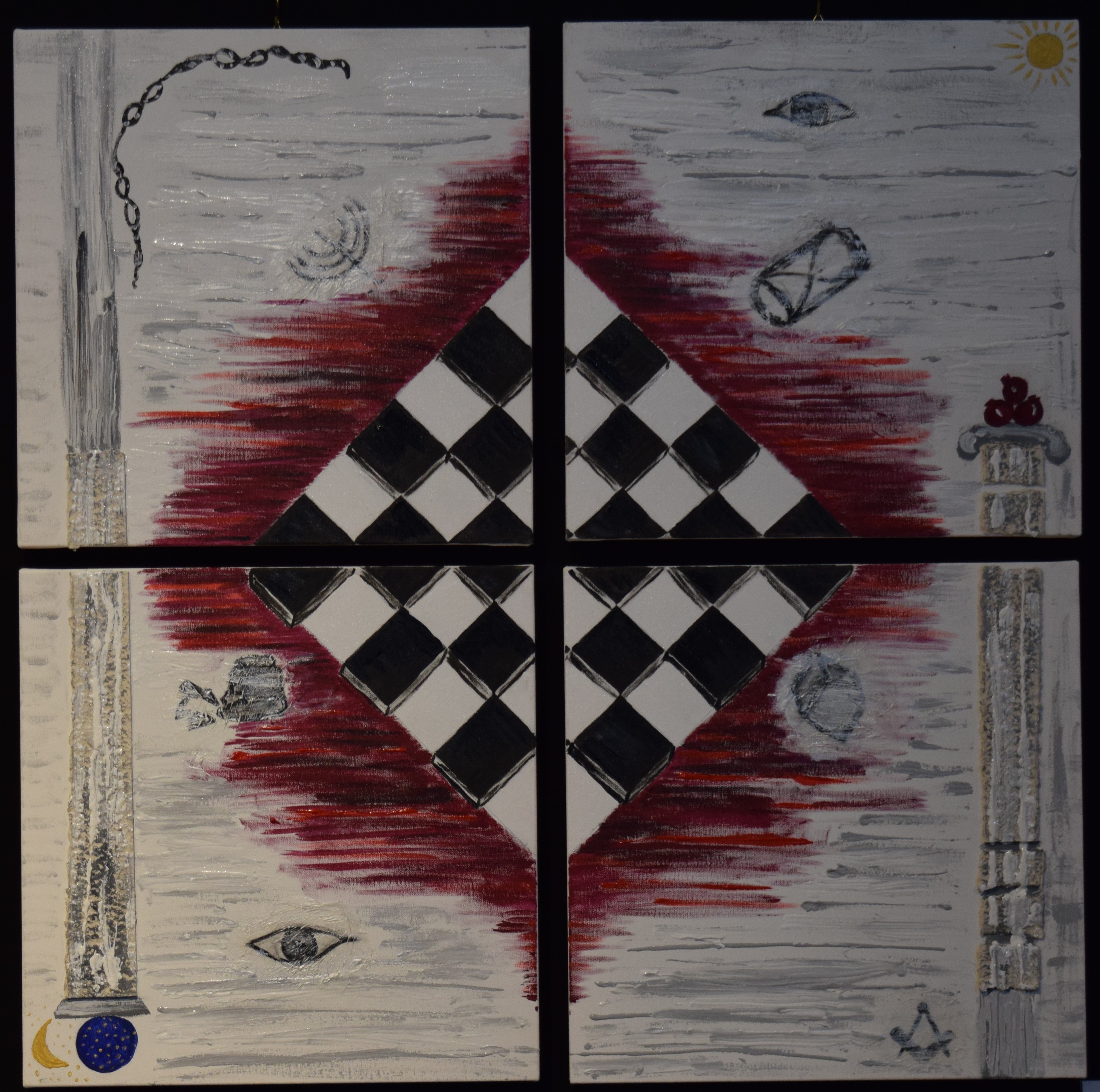  EQUILIBRIUM - 2018 - ACRILICO PIU' MATERICO - 40x40 4 TELE 